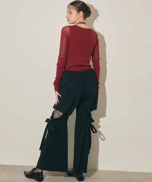 VIOLETTA（ヴィオレッタ）の「【select】リボンレースタイツ（タイツ/ストッキング・レディース・ホワイト/ブラック・FREE）」の6枚目の写真