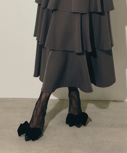 VIOLETTA（ヴィオレッタ）の「【select】リボンレースタイツ（タイツ/ストッキング・レディース・ホワイト/ブラック・FREE）」の4枚目の写真