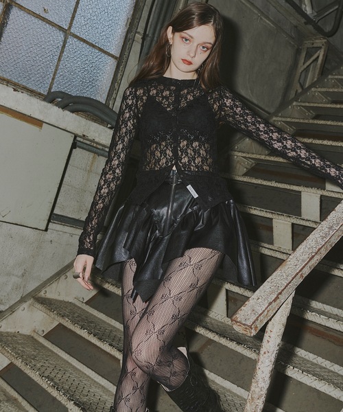 VIOLETTA（ヴィオレッタ）の「【select】リボンレースタイツ（タイツ/ストッキング・レディース・ホワイト/ブラック・FREE）」の15枚目の写真