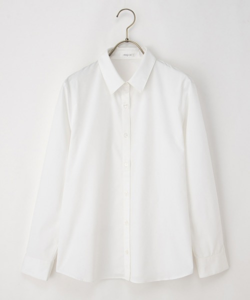 Honeys（ハニーズ）の「【らくらくアイロン】らくらく伸縮シャツ（ビジネスシャツ・レディース・ブラック/ライトブルー/グレイッシュベージュ/ホワイト×ブルー/ホワイト/サックスブルー系/ブルー系その他/ラベンダー/ホワイト×ネイビー・S/M/L/LL/3L）」の22枚目の写真