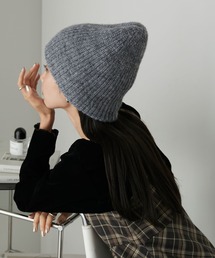 クロエ　リブ編みニットビーニー GANNI ガニー ニット帽 Light Structured Rib Knit Beanie A5118