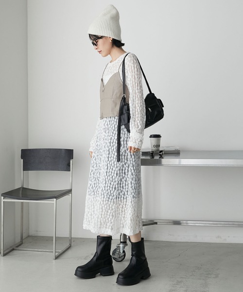 forksy.（フォルクシー）の「【forksy.】リブ編みニット帽/ビーニー（ニットキャップ/ビーニー・レディース・ブラック/杢グレー/オフホワイト・FREE）」の20枚目の写真