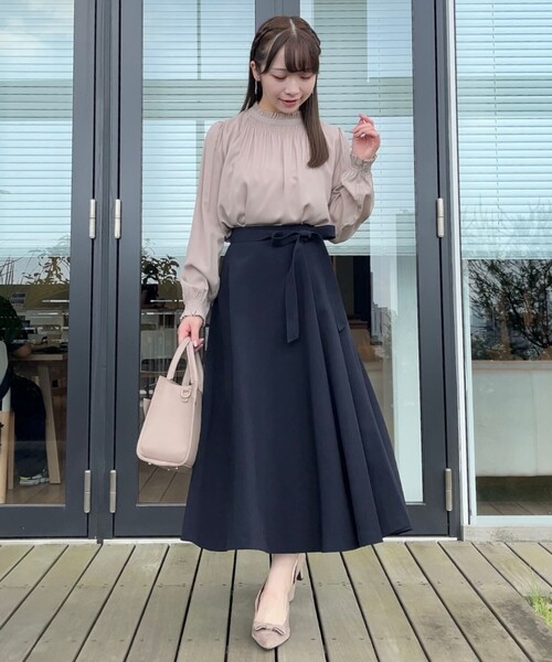 couture brooch（クチュールブローチ）の「【美シルエット・好印象スカート】サイドタックプリーツスカート（スカート・レディース・ブラウン系その他/ネイビー・36/38/40/42）」の20枚目の写真