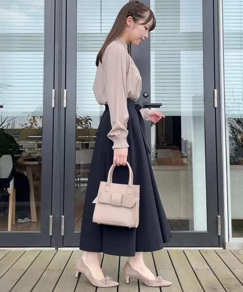 couture brooch（クチュールブローチ）の「【美シルエット・好印象スカート】サイドタックプリーツスカート（スカート・レディース・ブラウン系その他/ネイビー・36/38/40/42）」の21枚目の写真