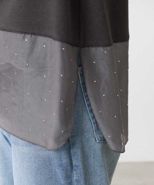 COLLAGE GALLARDAGALANTE（コラージュガリャルダガランテ）の「C′NOTE/裾シアータンク（キャミソール・レディース・ブラック/チャコールグレー/ホワイト/グレー/ネイビー・FREE）」の14枚目の写真