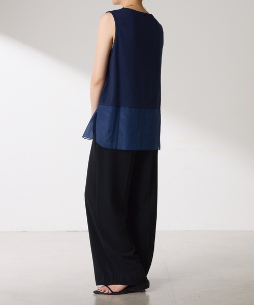 COLLAGE GALLARDAGALANTE（コラージュガリャルダガランテ）の「C′NOTE/裾シアータンク（キャミソール・レディース・ブラック/チャコールグレー/ホワイト/グレー/ネイビー・FREE）」の19枚目の写真