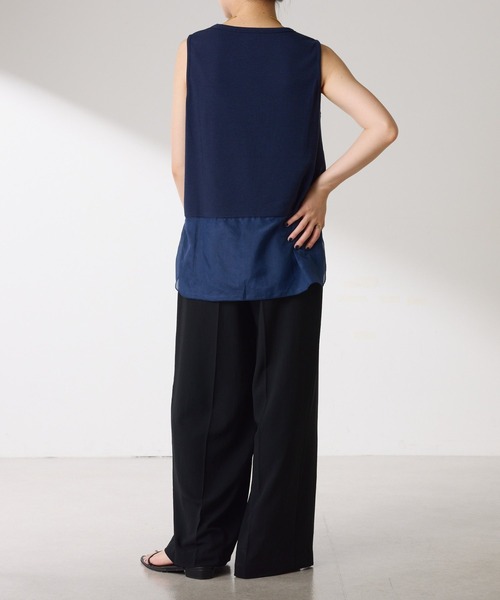 COLLAGE GALLARDAGALANTE（コラージュガリャルダガランテ）の「C′NOTE/裾シアータンク（キャミソール・レディース・ブラック/チャコールグレー/ホワイト/グレー/ネイビー・FREE）」の20枚目の写真