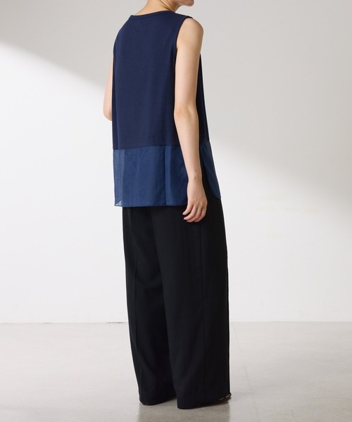 COLLAGE GALLARDAGALANTE（コラージュガリャルダガランテ）の「C′NOTE/裾シアータンク（キャミソール・レディース・ブラック/チャコールグレー/ホワイト/グレー/ネイビー・FREE）」の21枚目の写真