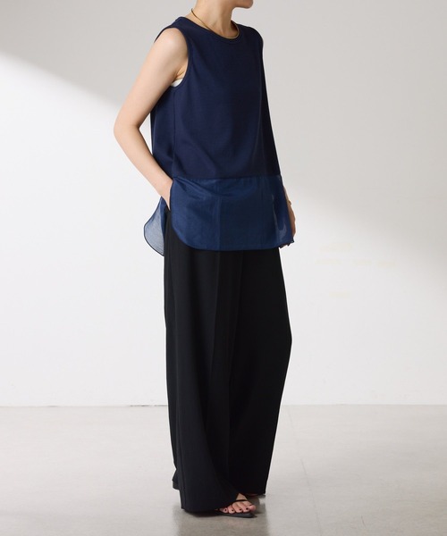 COLLAGE GALLARDAGALANTE（コラージュガリャルダガランテ）の「C′NOTE/裾シアータンク（キャミソール・レディース・ブラック/チャコールグレー/ホワイト/グレー/ネイビー・FREE）」の22枚目の写真