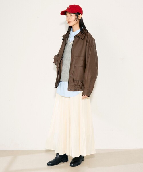 fredy emue（フレディエミュ）の「シルキーレーヨンフレアースカート（スカート・レディース・オフホワイト/ベージュ/ブラック・36/38）」の13枚目の写真