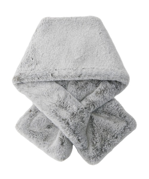X-girl（エックスガール）の「FAUX FUR SCARF（マフラー・レディース・ブラック/グレー・ONE SIZE）」の15枚目の写真