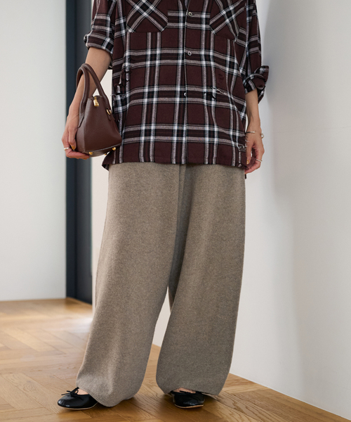 FRAMeWORK（フレームワーク）の「圧縮ウールワイドパンツ（その他パンツ・レディース・チャコールグレー/ネイビー/モカ・38/36）」の21枚目の写真