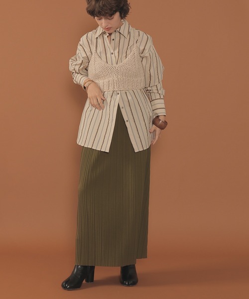 en CAnAF(エンカナフ)の「ドビーストライプ シャツ(シャツ/ブラウス・レディース・チャコールグレー/カーキ/オフホワイト・フリー)」の20枚目の写真