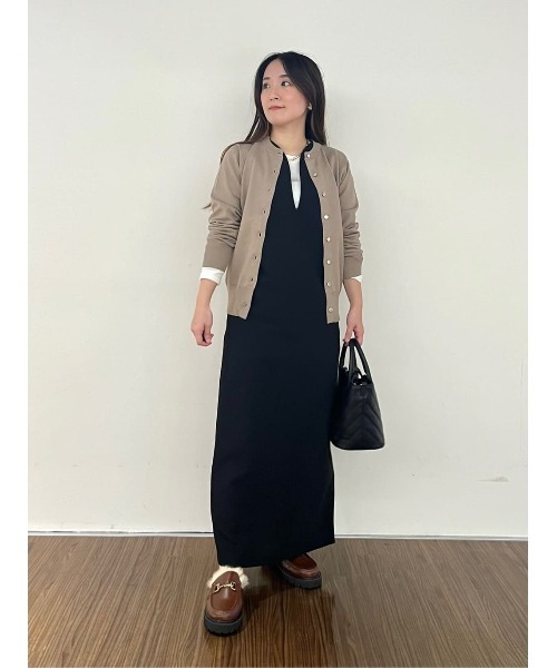 cloenc（クロエンス）の「◆キーネック ジャンパースカート（ワンピース・レディース・ブラック/カーキ・01/02/03）」の5枚目の写真