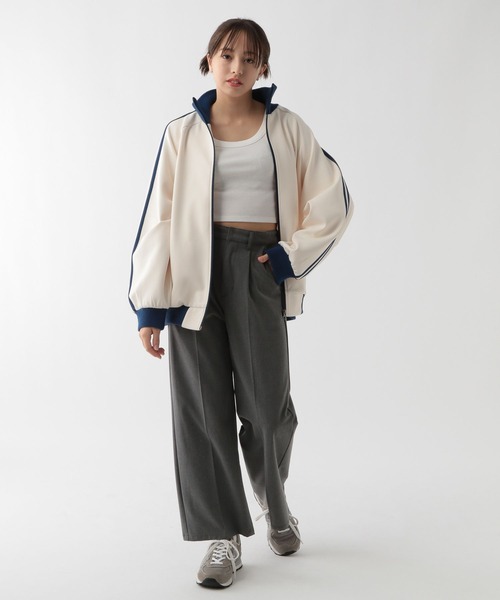 GLOBAL WORK（グローバルワーク）の「トラックジャケット/AND YUA ANY/137656（ジャージ・キッズ・アイボリー/グリーン・160cm/150cm）」の2枚目の写真