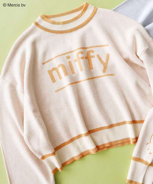 Miffy（ ミッフィー）の「Miffy/配色ニットプルオーバー（ニット/セーター・レディース・ブルー/イエロー・FREE）」の2枚目の写真