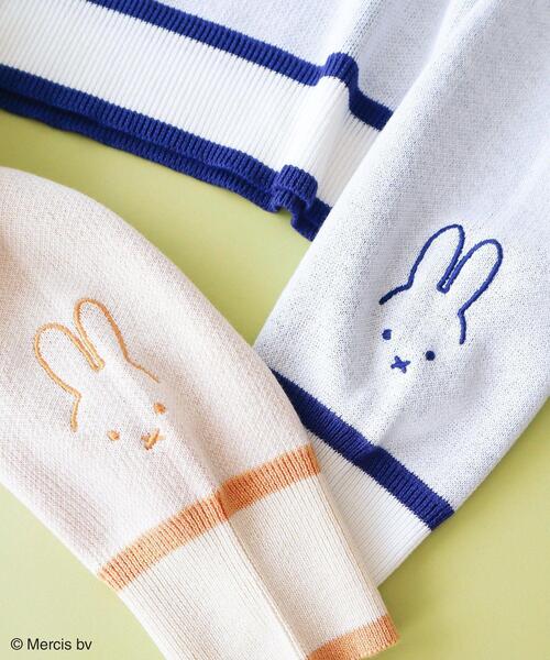Miffy（ ミッフィー）の「Miffy/配色ニットプルオーバー（ニット/セーター・レディース・ブルー/イエロー・FREE）」の4枚目の写真