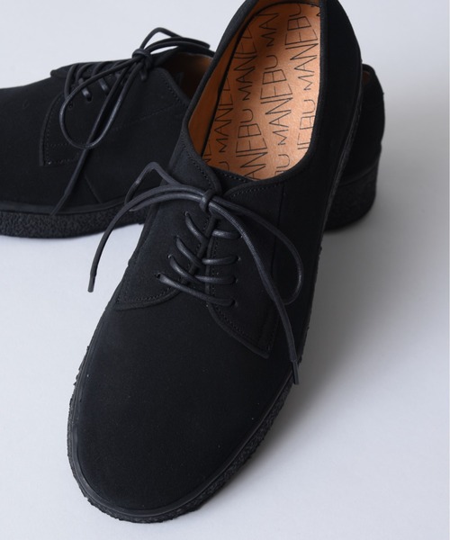 MANEBU（マネブ）の「2-9C2 【MANEBU】HIHIN(PANSOLE)SUEDE マネブ スエード（ドレスシューズ・メンズ・ブラック・41/42/43）」の2枚目の写真