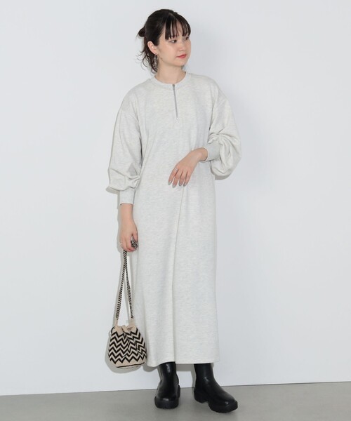 BEAMS HEART(ビームスハート)の「フリル付き スウェット ワンピース(ワンピース・レディース・ホワイト系その他5/チャコールグレー・FREE)」の15枚目の写真