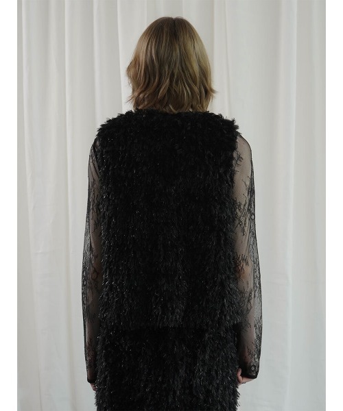 :ETHROF（イーサオブ）の「GLITTER FEATHER VEST（ベスト・レディース・ブラック/グレー/ブルー・MEDIUM）」の20枚目の写真