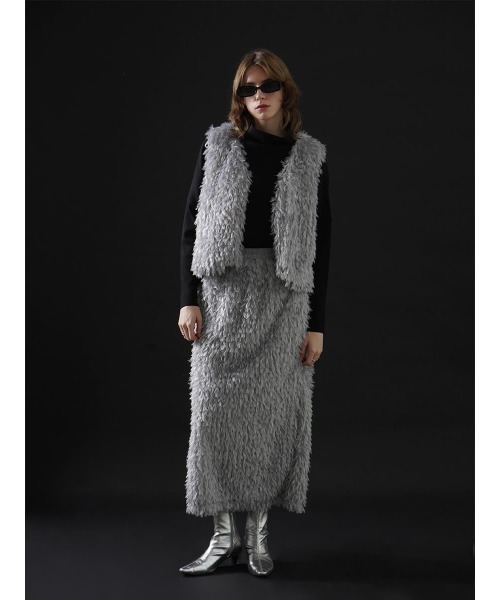 :ETHROF（イーサオブ）の「GLITTER FEATHER VEST（ベスト・レディース・ブラック/グレー/ブルー・MEDIUM）」の10枚目の写真