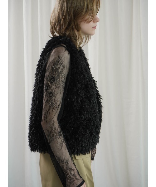 :ETHROF（イーサオブ）の「GLITTER FEATHER VEST（ベスト・レディース・ブラック/グレー/ブルー・MEDIUM）」の21枚目の写真