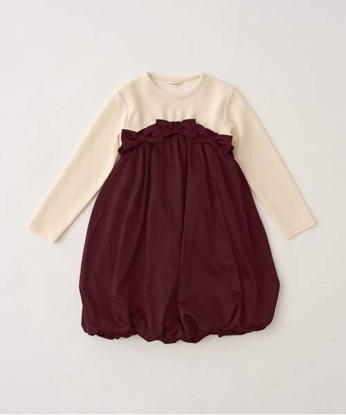 Lycee mine（リセマイン）の「【あったかアイテム】ドッキングバルーンワンピース（ワンピース・キッズ・アッシュグレー/エンジ/ミント/ブラック・120cm/110cm/100cm/130cm/150cm/140cm）」の18枚目の写真