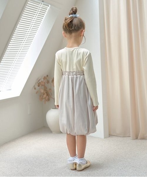Lycee mine（リセマイン）の「【あったかアイテム】ドッキングバルーンワンピース（ワンピース・キッズ・アッシュグレー/エンジ/ミント/ブラック・120cm/110cm/100cm/130cm/150cm/140cm）」の12枚目の写真