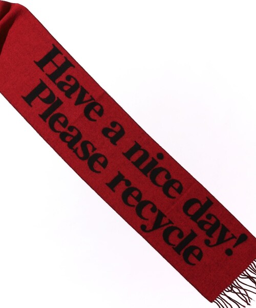 GANNI（ガニー）の「GANNI/ガニー NARROW SCARF / A6204 / A6203 / ニットスカーフ（マフラー・レディース・ブルーグリーン/レッド・ONE SIZE）」の4枚目の写真