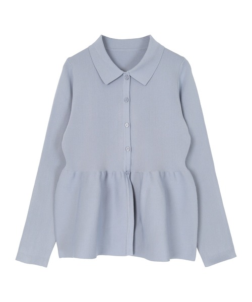 UR'S（ユアーズ）の「ウエストペプラムポロニットカーディガン（カーディガン/ボレロ・レディース・ネイビー/イエロー/ホワイト/ライトブルー/グレイッシュベージュ/ミント・S/M/L）」の7枚目の写真