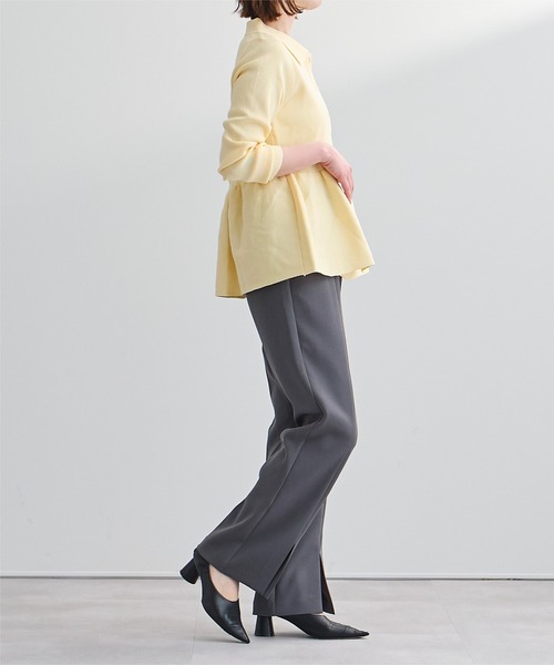 UR'S（ユアーズ）の「ウエストペプラムポロニットカーディガン（カーディガン/ボレロ・レディース・ネイビー/イエロー/ホワイト/ライトブルー/グレイッシュベージュ/ミント・S/M/L）」の19枚目の写真