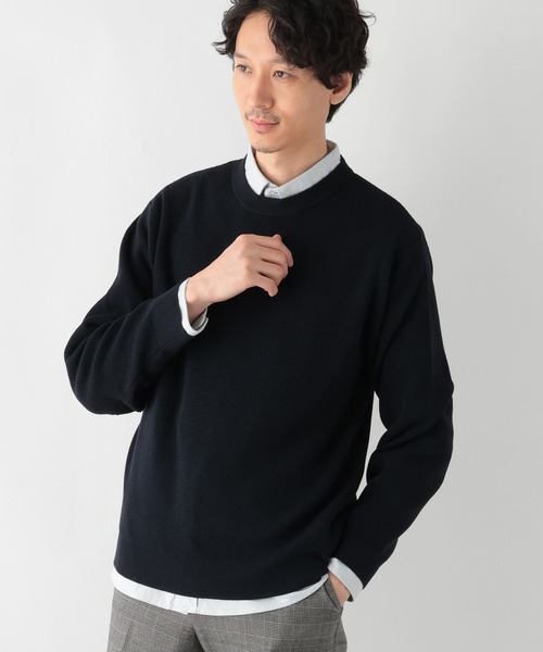 GLOBAL WORK(グローバルワーク)の「アンチピリングワッフルニット/116381(ニット/セーター・メンズ・アイボリー/ブラック/グレー/グレイッシュベージュ/グリーン/ネイビー・SMALL/MEDIUM/LARGE/X-LARGE)」の6枚目の写真