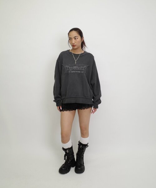 WHO'S WHO gallery（フーズフーギャラリー）の「【KOOKY'N/クーキー】BRONX パッチ刺繍スウェット（スウェット・レディース・ネイビー/チャコールグレー/ブラック・MEDIUM/LARGE）」の10枚目の写真