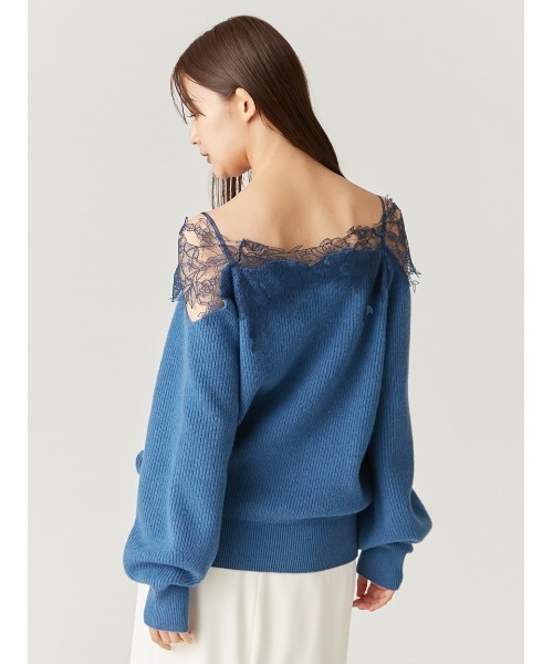 FRAY I.D(フレイアイディー)の「レースオフショルダーカッティングニット(ニット/セーター・レディース・ホワイト/ブルー/ブラック・FREE)」の6枚目の写真