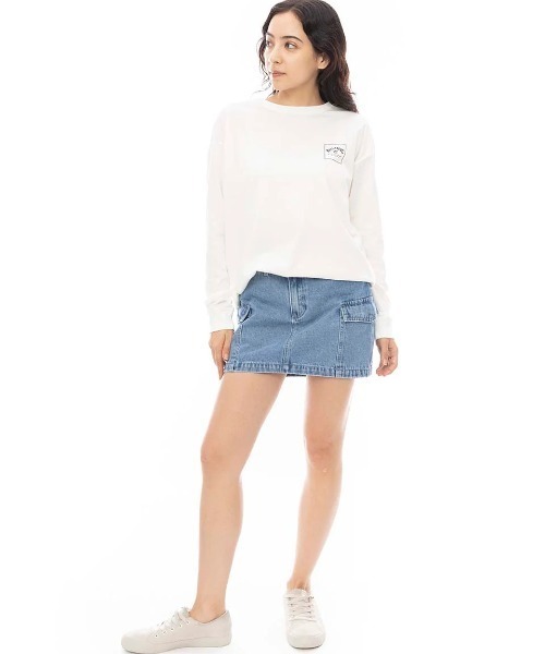 BILLABONG(ビラボン)の「BILLABONG レディース HILARY CARGO SKIRT スカート/ビラボンデニムミニスカート(スカート・レディース・ブルー・SMALL/MEDIUM)」の2枚目の写真