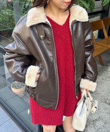 Chico（チコ）の「ファー襟ボンバーレザージャケット（その他アウター）」