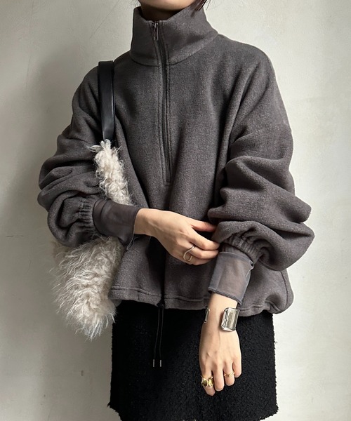 【WEB限定】エコフリースハーフジッププルオーバー（Tシャツ/カットソー）｜DouDou（ドゥドゥ） 15,400円