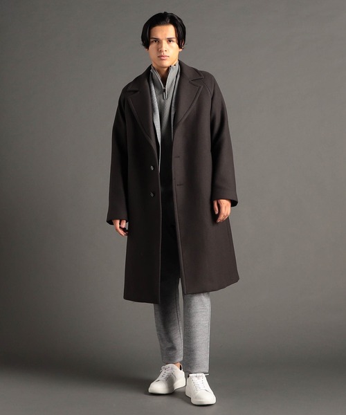 MONSIEUR NICOLE（ムッシュニコル）の「MILIOR カシミヤ混ウールメルトン チェスターコート（チェスターコート・メンズ・ブラック/チャコールグレー・MEDIUM/LARGE/X-LARGE）」の6枚目の写真