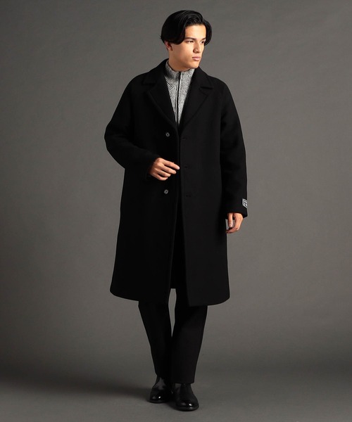 MONSIEUR NICOLE（ムッシュニコル）の「MILIOR カシミヤ混ウールメルトン チェスターコート（チェスターコート・メンズ・ブラック/チャコールグレー・MEDIUM/LARGE/X-LARGE）」の7枚目の写真