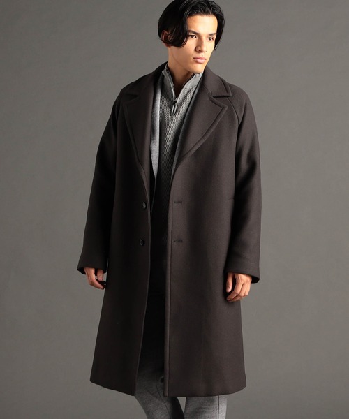 MONSIEUR NICOLE（ムッシュニコル）の「MILIOR カシミヤ混ウールメルトン チェスターコート（チェスターコート・メンズ・ブラック/チャコールグレー・MEDIUM/LARGE/X-LARGE）」の8枚目の写真