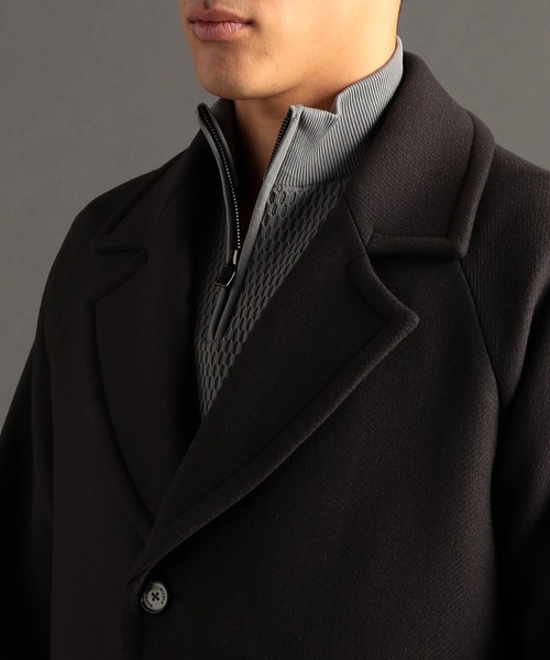 MONSIEUR NICOLE（ムッシュニコル）の「MILIOR カシミヤ混ウールメルトン チェスターコート（チェスターコート・メンズ・ブラック/チャコールグレー・MEDIUM/LARGE/X-LARGE）」の12枚目の写真