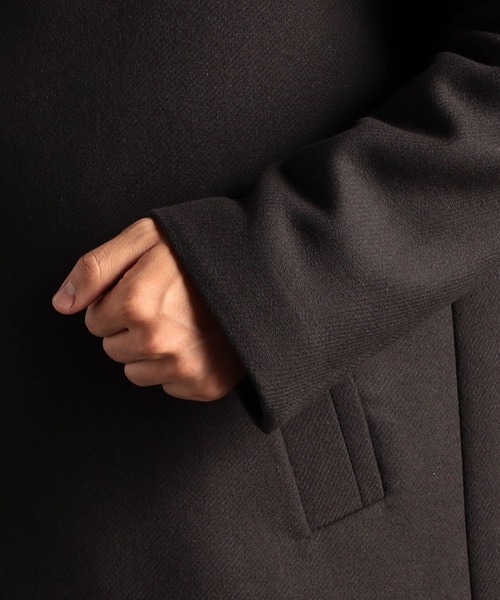 MONSIEUR NICOLE（ムッシュニコル）の「MILIOR カシミヤ混ウールメルトン チェスターコート（チェスターコート・メンズ・ブラック/チャコールグレー・MEDIUM/LARGE/X-LARGE）」の13枚目の写真