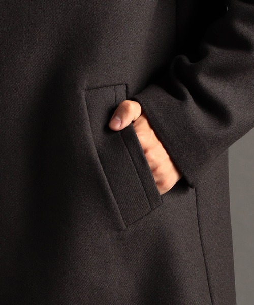 MONSIEUR NICOLE（ムッシュニコル）の「MILIOR カシミヤ混ウールメルトン チェスターコート（チェスターコート・メンズ・ブラック/チャコールグレー・MEDIUM/LARGE/X-LARGE）」の14枚目の写真