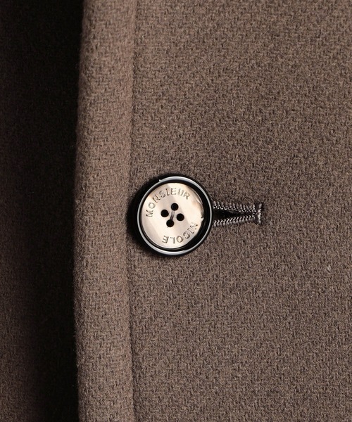 MONSIEUR NICOLE（ムッシュニコル）の「MILIOR カシミヤ混ウールメルトン チェスターコート（チェスターコート・メンズ・ブラック/チャコールグレー・MEDIUM/LARGE/X-LARGE）」の18枚目の写真