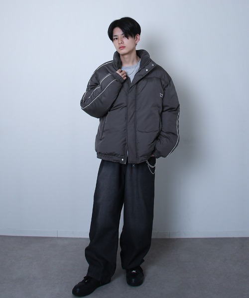 ZIP FIVE】 ファイバー ダウン パイピング 中綿 パディング ブルゾン