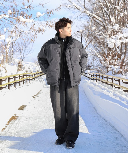 ZIP FIVE】 ファイバー ダウン パイピング 中綿 パディング ブルゾン