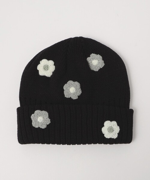 green label relaxing(グリーンレーベルリラクシング)の「GLR フラワービーニー / ニット帽 / キッズ(ニットキャップ/ビーニー・キッズ・ブラウン/ブラック/グレー・FREE)」の2枚目の写真