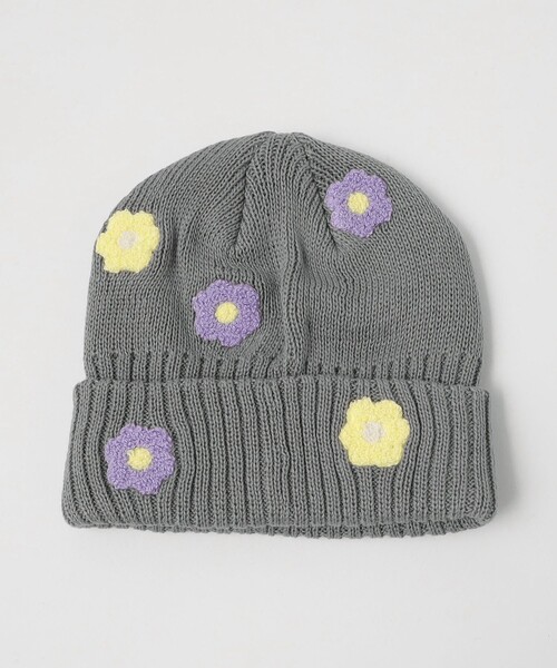 green label relaxing(グリーンレーベルリラクシング)の「GLR フラワービーニー / ニット帽 / キッズ(ニットキャップ/ビーニー・キッズ・ブラウン/ブラック/グレー・FREE)」の5枚目の写真