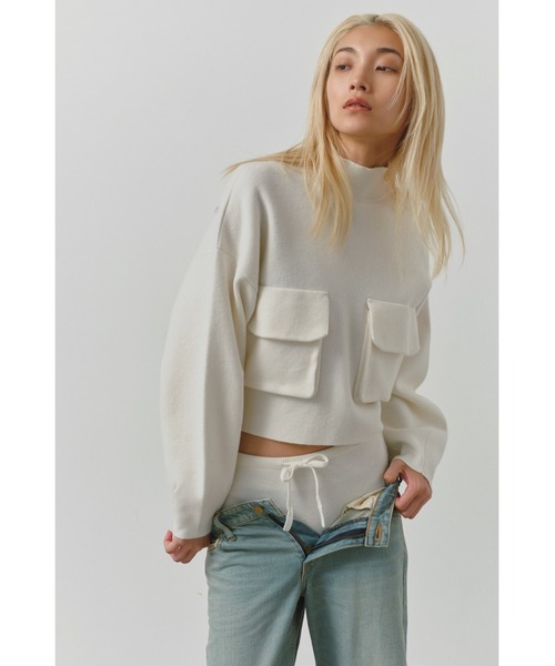 ALEXIA STAM(アリシアスタン)の「Knit Shorts /インナーニットパンツ(その他パンツ・レディース・グレー/オフホワイト・FREE)」の3枚目の写真