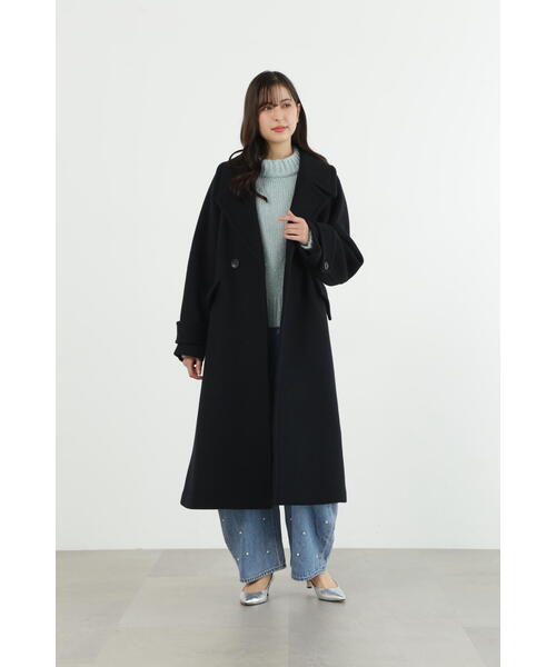 JILL STUART（ジルスチュアート）の「ダブルビーバーロングコート（ピーコート・レディース・ブラウン/ベージュ/ブラック・MEDIUM/SMALL）」の15枚目の写真